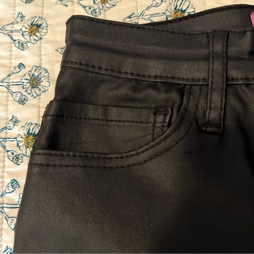 Edikted Black Leather High Waist Flare Pants - Picture 6 of 14